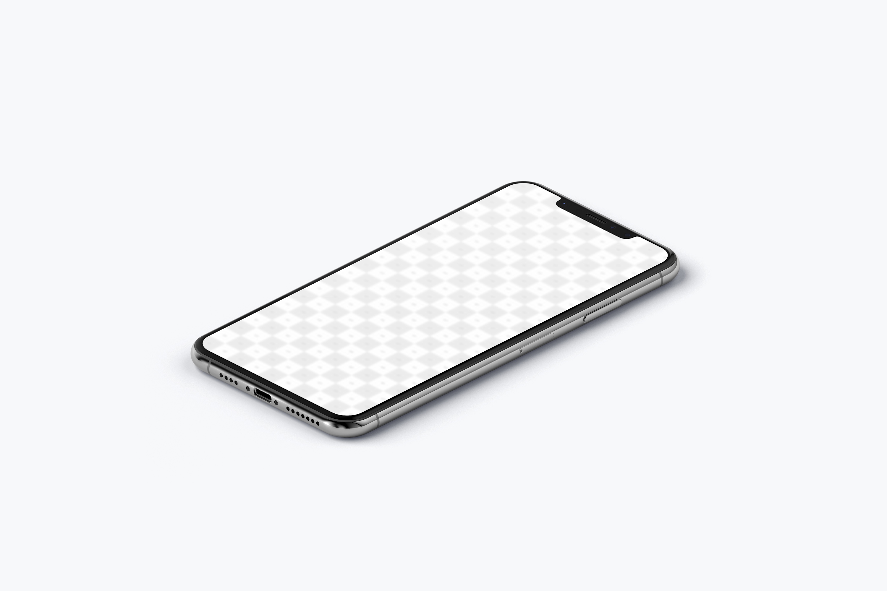 iPhone XS Max手机屏幕预览效果等距右视图样机 iPhone XS Max Mockup, Isometric Right View插图1 iPhone XS Max手机屏幕预览效果等距右视图样机 iPhone XS Max Mockup, Isometric Right View插图1