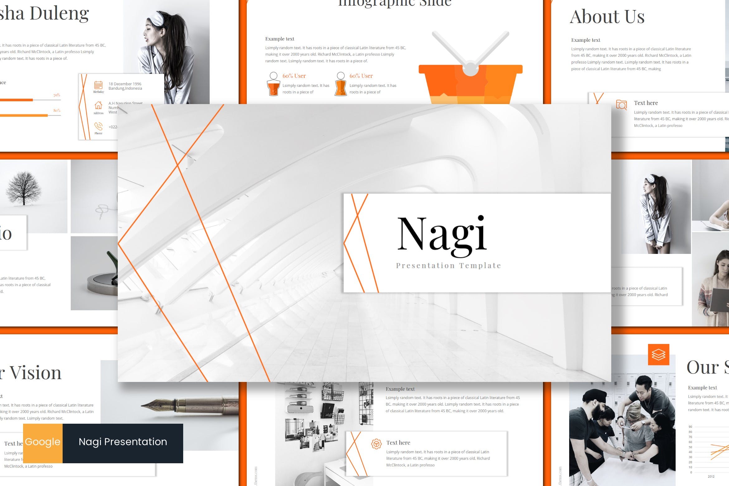 创意设计公司业务介绍谷歌幻灯片模板 Nagi – Google Slides Template插图