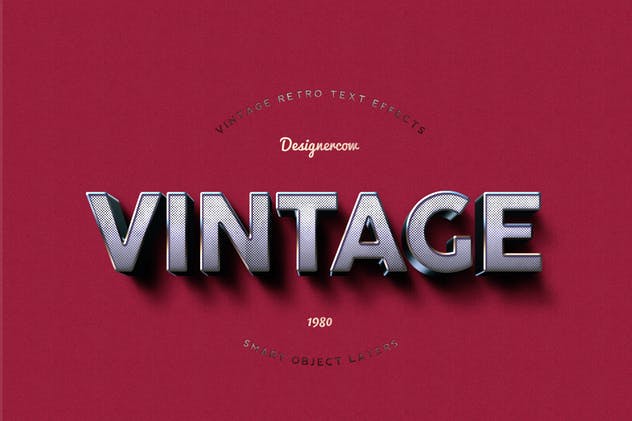 14个复古风格立体特效PS字体样式 14 Vintage Retro Text Effects插图12