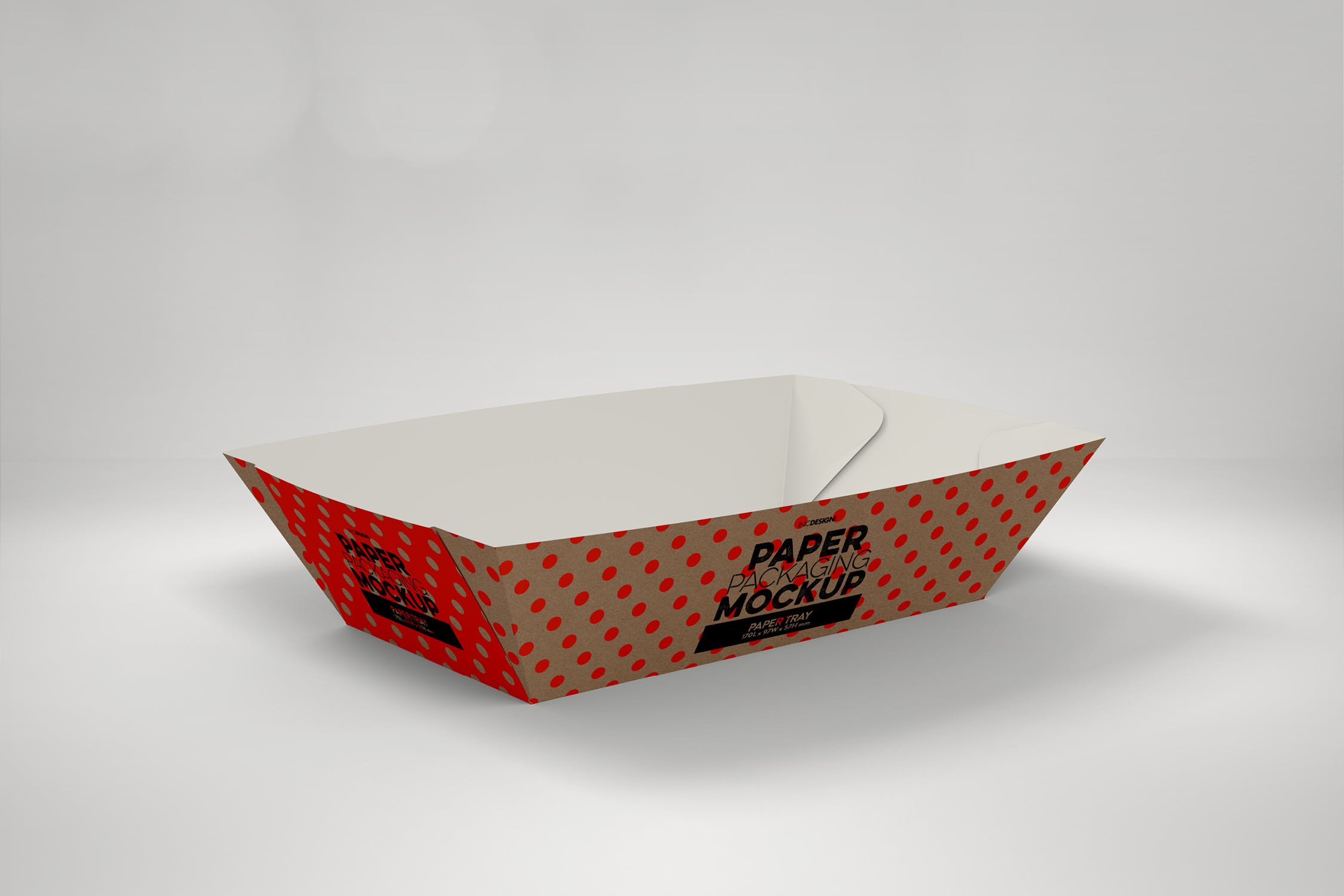 创意纸盘包装设计效果图样机模板 Paper Tray 1 Packaging Mockup插图(2)