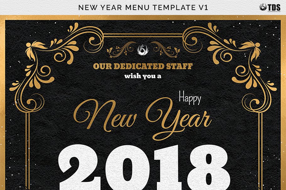 新年主题传单+新年宴会菜单模板 New Year Menu PSD V1插图14