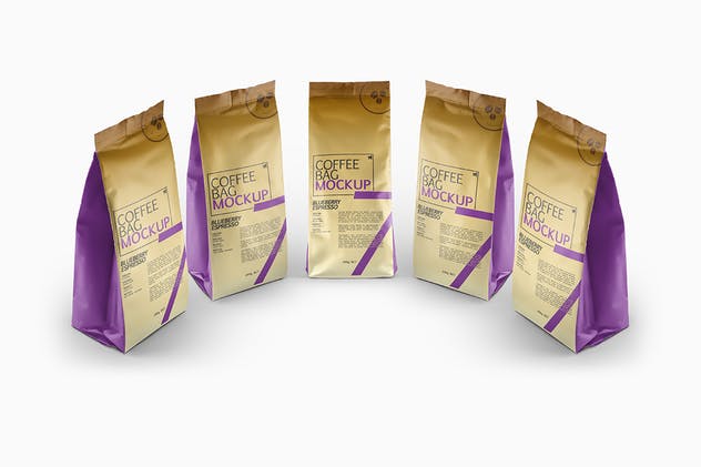 咖啡豆袋装外观设计样机 Coffee Bag Packaging Mockup插图(5)