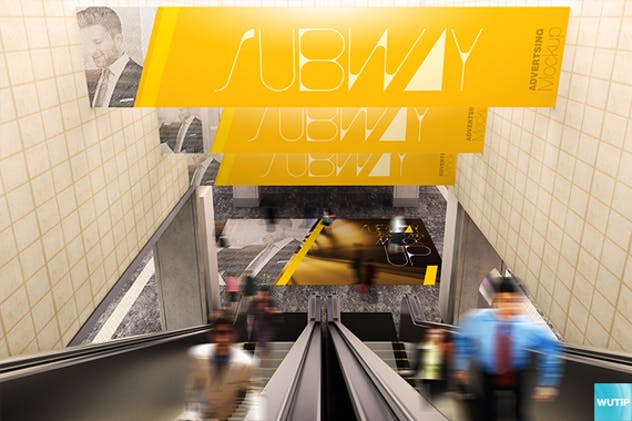 地铁海报广告牌灯箱广告牌样机模板 Subway Advertising Mockups插图(6)