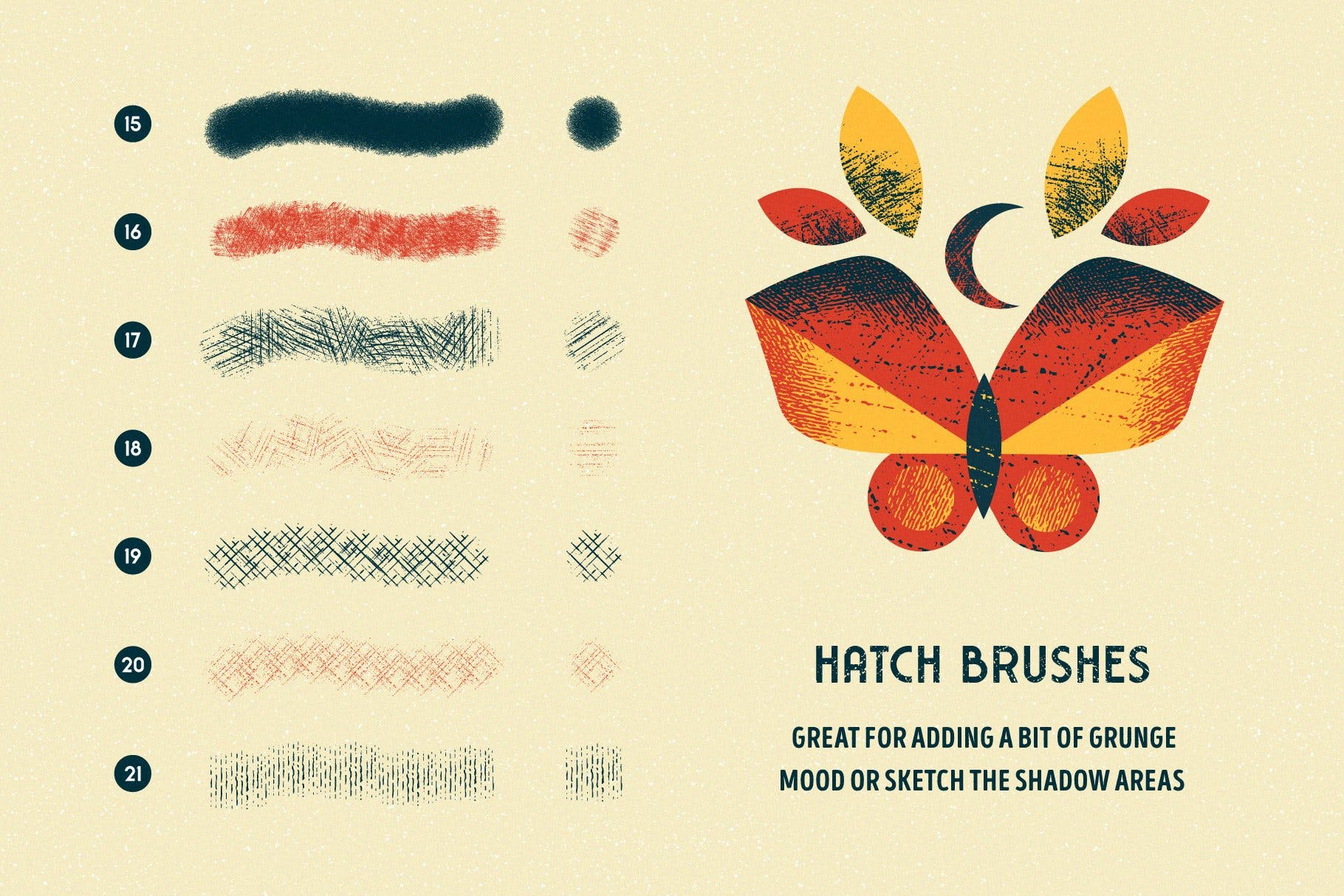 用于Illustrator的复古明暗效果纹理＆噪点笔刷 Shader Brushes for Illustrator插图4