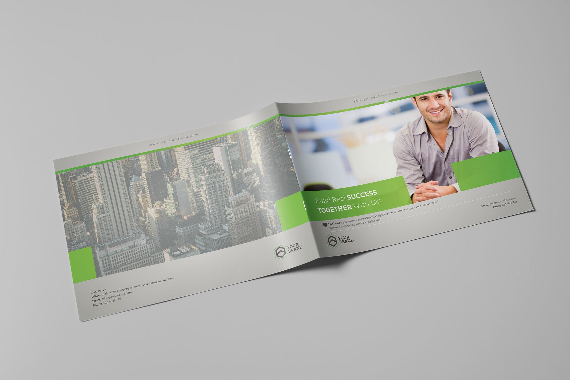 横版公司/企业画册设计设计模板 LIght Business Landscape Brochure插图
