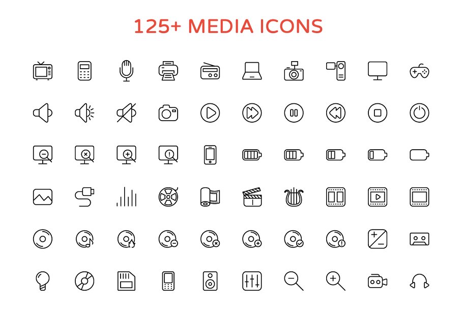 2800+不同领域的线条矢量图标 2800+ Line Vector Icons Bundle插图(3)