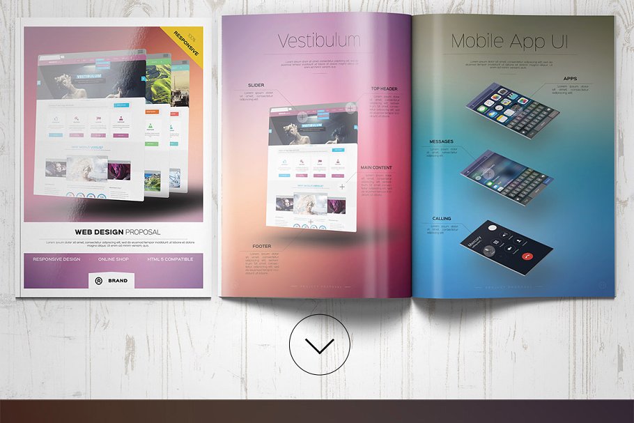 网页设计/APP设计宣传画册样机模板 Web Design Proposal插图1