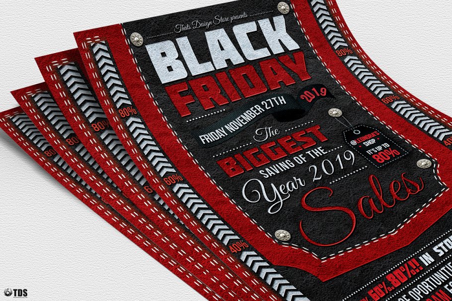 黑色星期五购物促销PSD广告模板 Black Friday Flyer PSD插图(4)