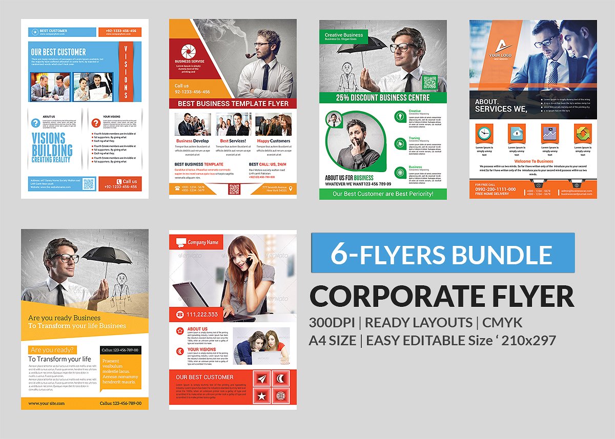 企业商务推广宣传单模板 Corporate Flyer – Big Bundle插图