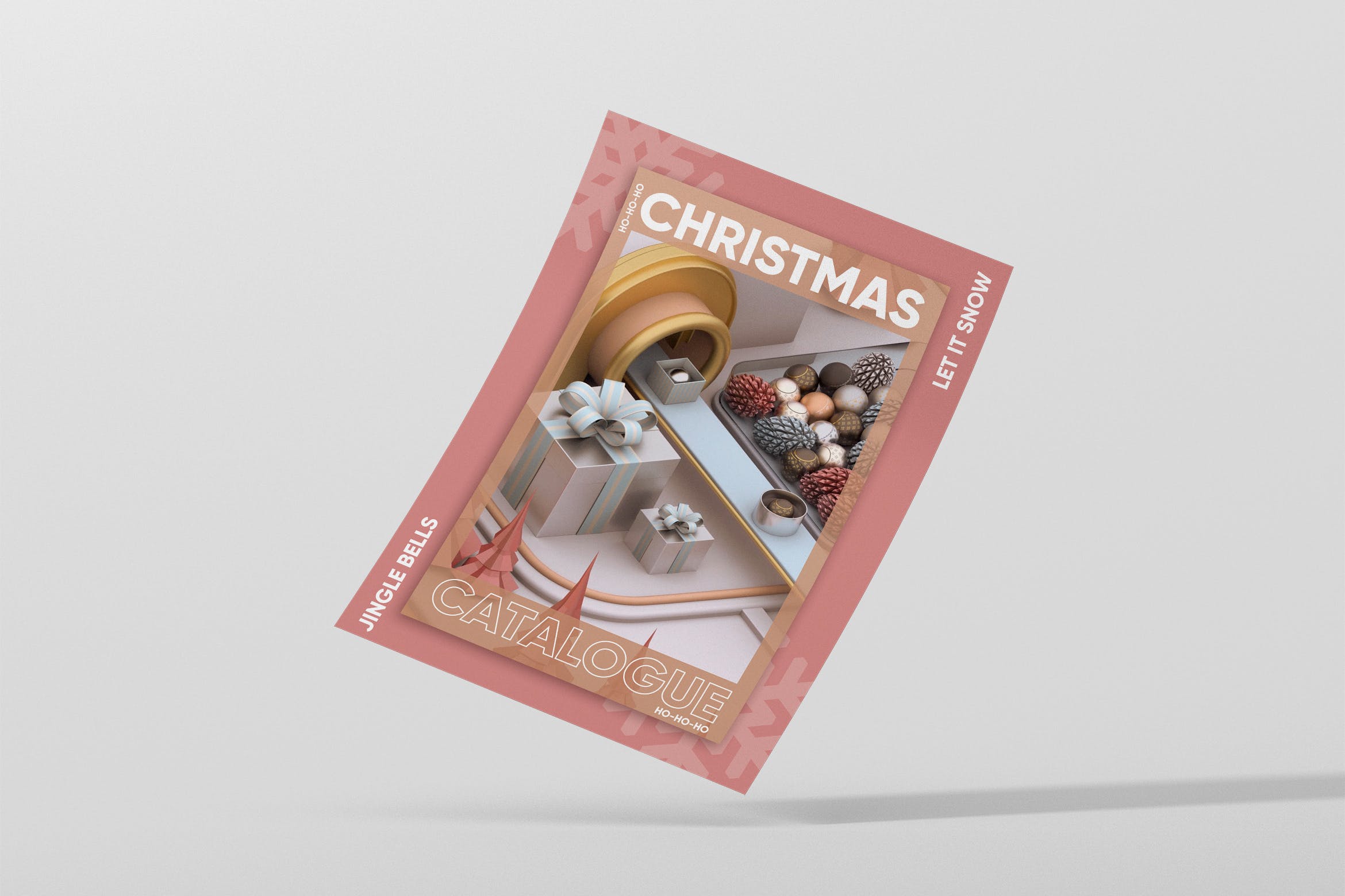 3D建模场景圣诞节主题海报设计模板 Merry Christmas Poster插图