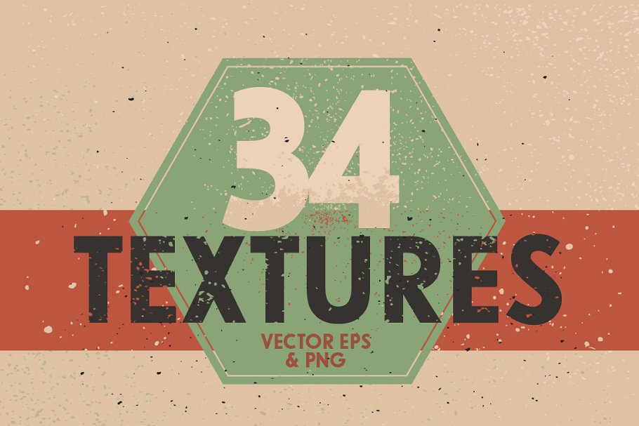 34幅复古斑点纹理 34 Vintage Vector Textures插图