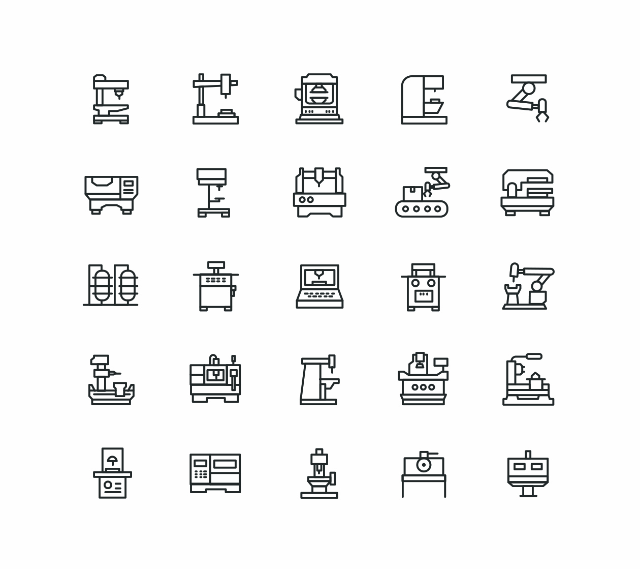 CNC数控机床矢量图标素材 CNC Machine Vector Icons插图