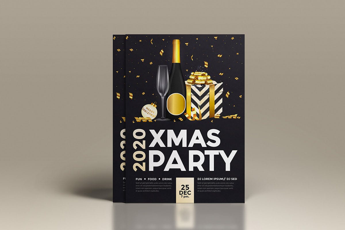 16合1圣诞节/新年主题海报传单设计模板 Set of 16 Christmas and Happy New Year Party Flyer插图(3)