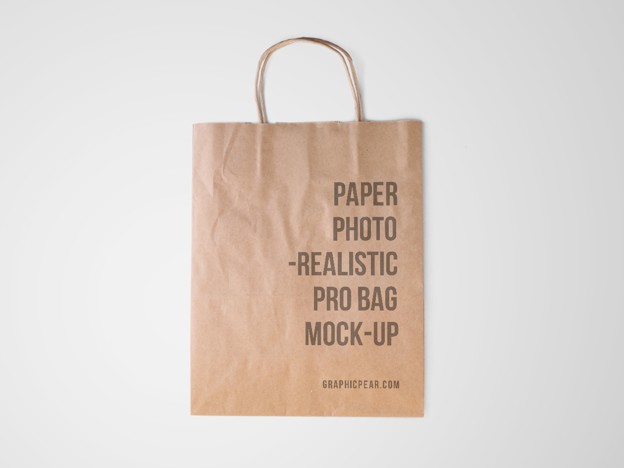 购物牛皮纸袋包装设计PSD样机模板 Paper Bag Mockup插图