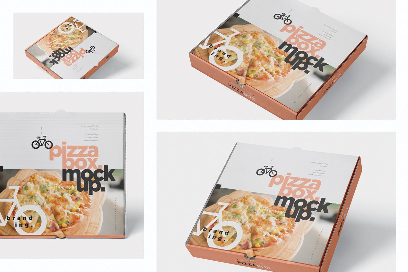 披萨外带包装纸盒设计图样机 Pizza Box Mock-Up – Grocery Store Edition插图(1)