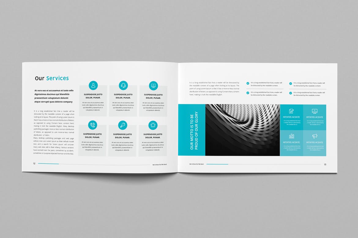 经典风格企业公司宣传画册设计模板 Company Profile Landscape插图(6)