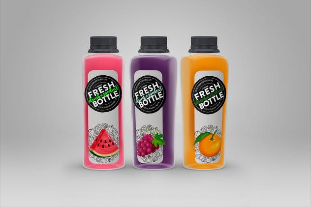 果汁瓶包装外观设计样机模板 Juice Bottle Set Packaging MockUp插图8