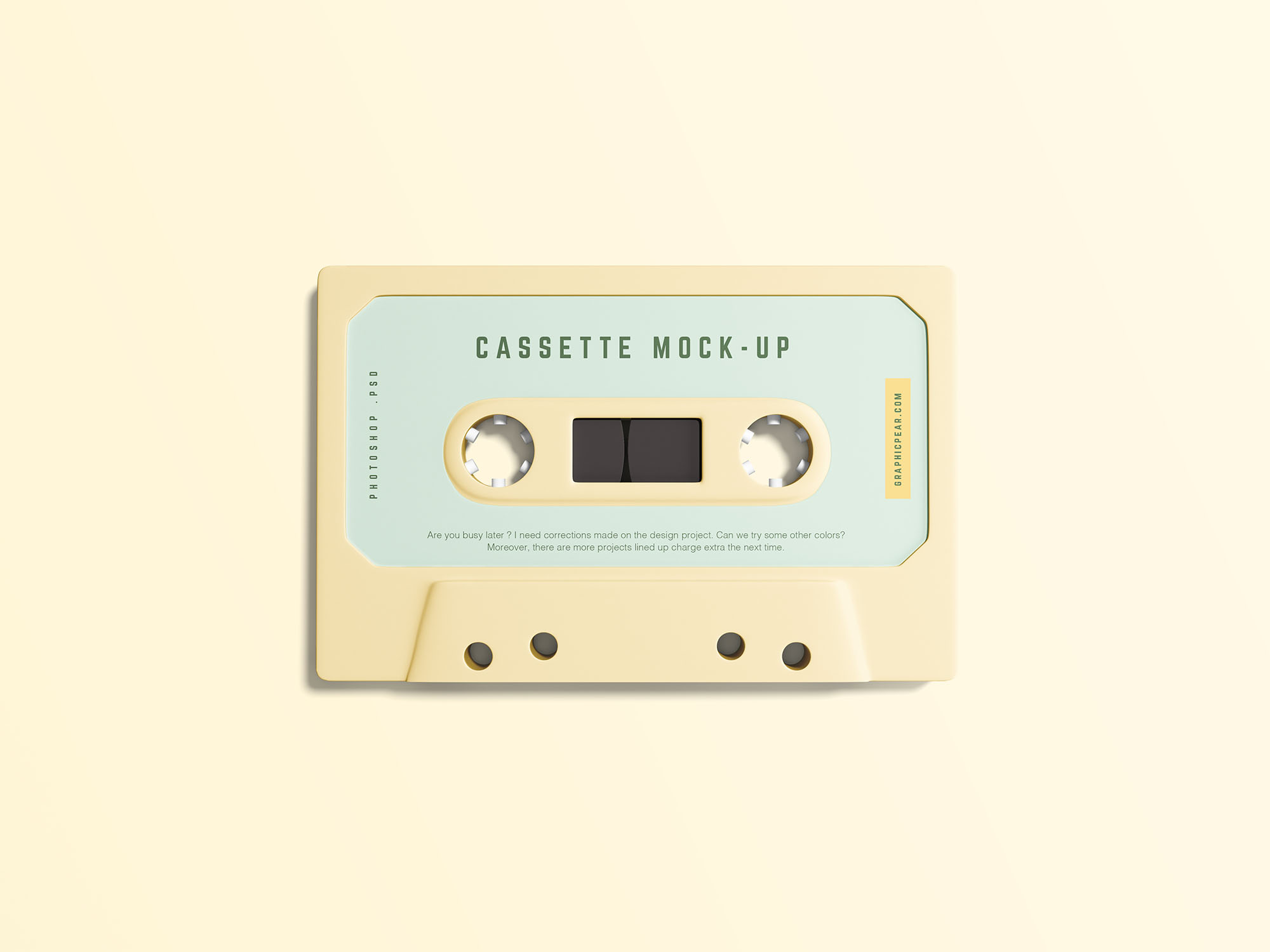 复古音乐磁带外观设计样机模板 Simple Cassette Mockup插图