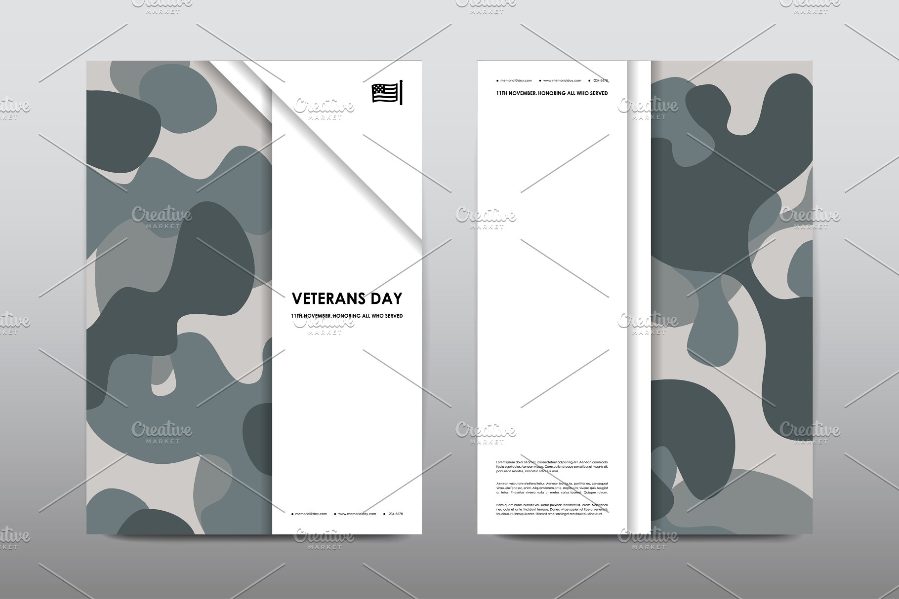 40+老兵节军人宣传小册模板 Veteran’s Day Brochures Bundle插图8