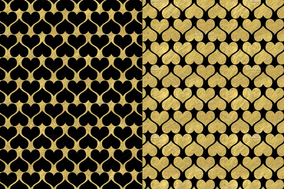 金箔黑金背景曲线形状图案 Black and Gold Foil Backgrounds插图(1)