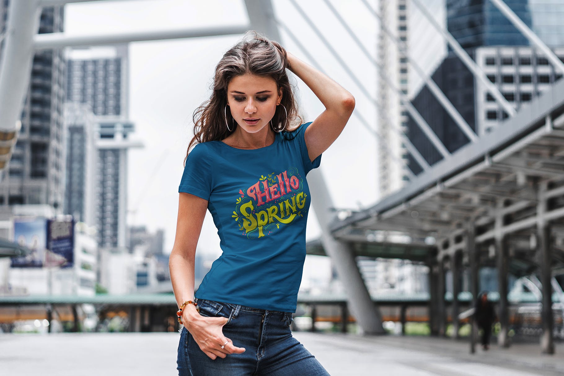 都市风格男士T恤印花设计效果图样机v2 T-Shirt Urban Style Vol2插图(2)