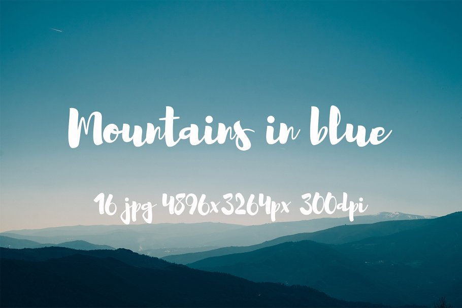 连绵山脉远眺风景高清照片素材 Mountains in blue pack插图