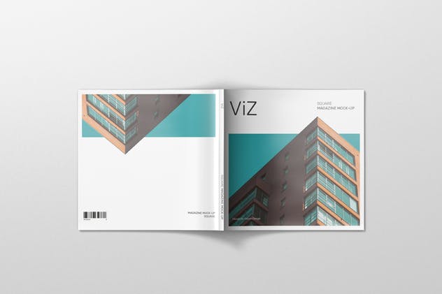 时尚方形广告杂志样机模板 Magazine Mockup – Square插图(6)