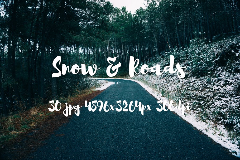 欧洲冬天雪景乡村公路高清照片素材 Snow and Roads photo pack插图(1)