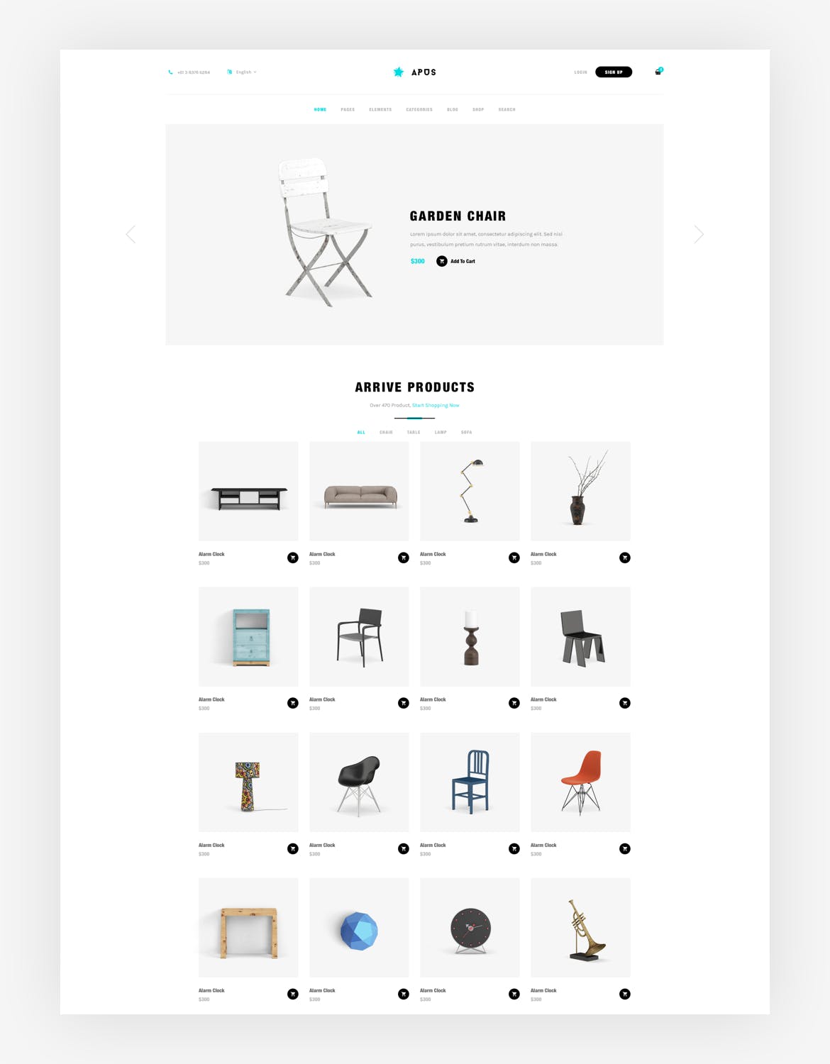多用途家具品牌网站&网上商城PSD设计模板 Apus – Multipurpose Funirure Shop,Interior Agency插图(9)
