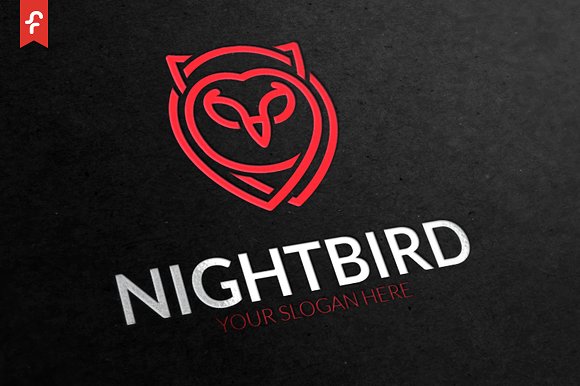 猫头鹰图形Logo模板 Night Bird Logo插图(1)
