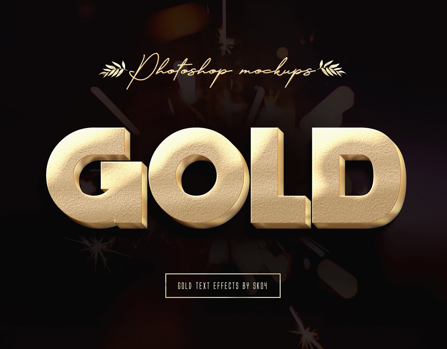 3D金色金属文本文字特效PSD分层模板 3D Gold Text Effects – 10 PSD插图(10)