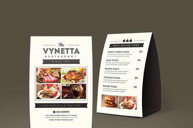 西餐厅菜单模板设计PSD素材 Simple Restaurant Food Menu Package插图(5)