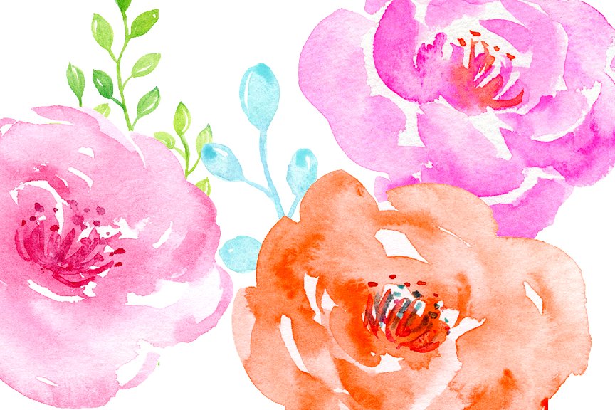 春天气息水彩花卉素材 Watercolor Spring Blossom插图2