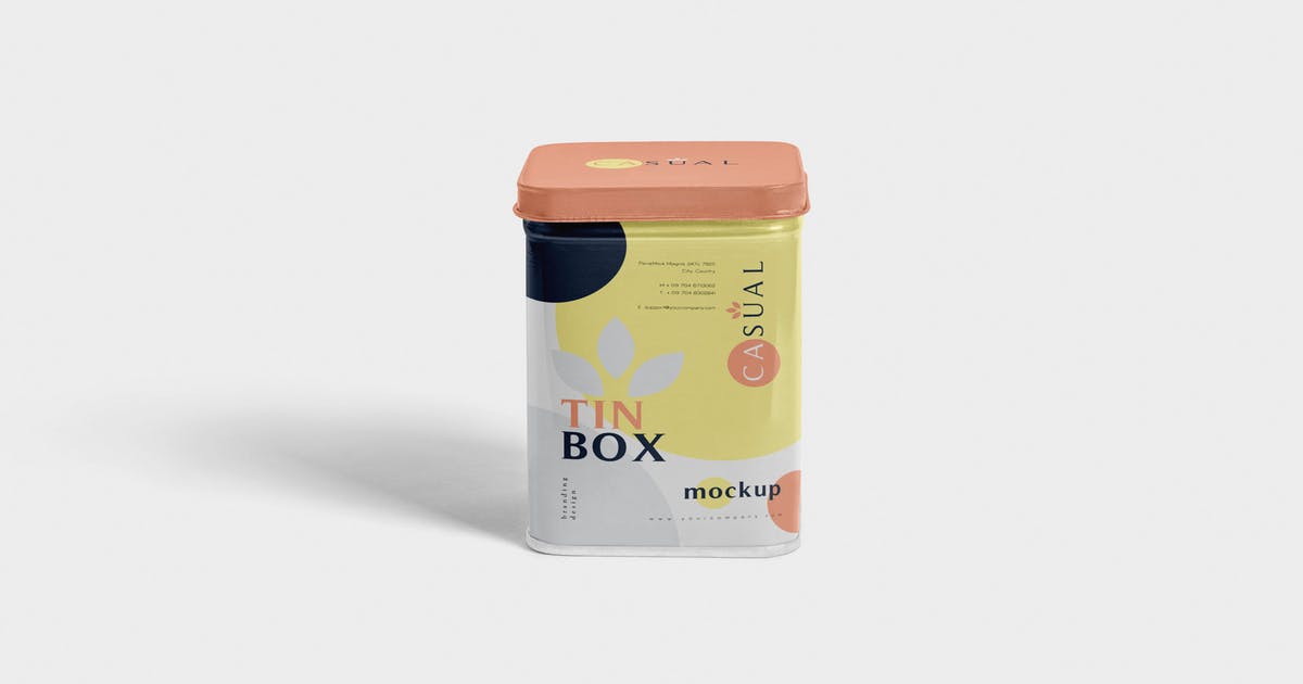 金属包装盒外观设计效果图样机 Metallic Box Packaging Mockups插图