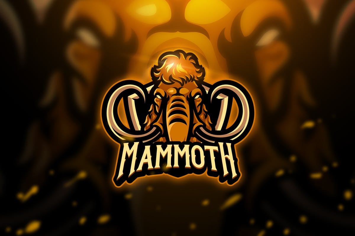 猛犸象电子竞技吉祥物Logo标志设计模板v1 Mammoth – Mascot & Esport Logo插图