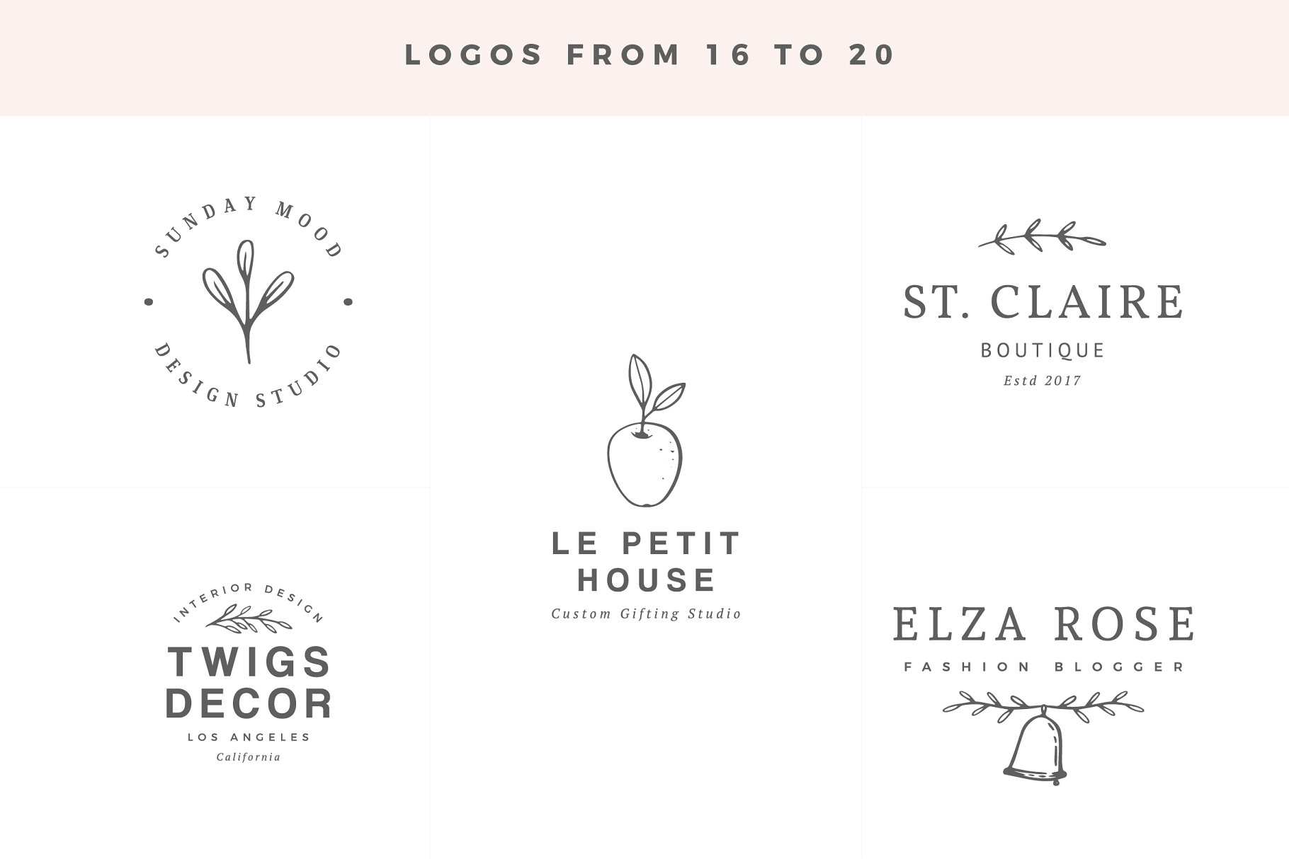 商标设计模板素材 Delicate Logos – Volume 03插图(7)