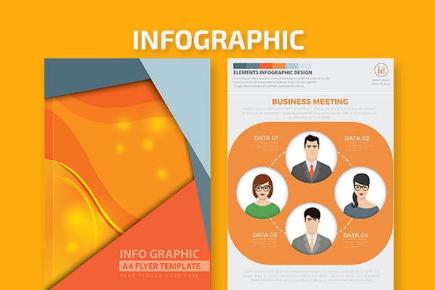 商业策划/业务数据信息图表元素设计模板 Business Infographics A4 Template Design插图2