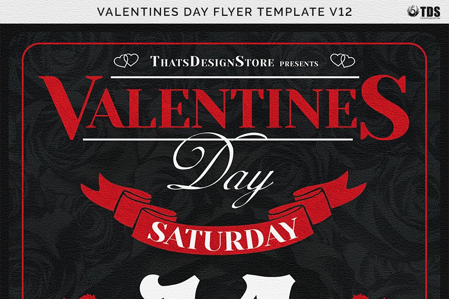 浪漫情人节传单PSD模板v12 Valentines Day Flyer PSD V12插图(8)