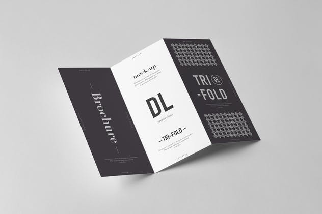 三折传单小册子样机模板 Tri-Fold DL Brochure Mock-up 3插图(4)