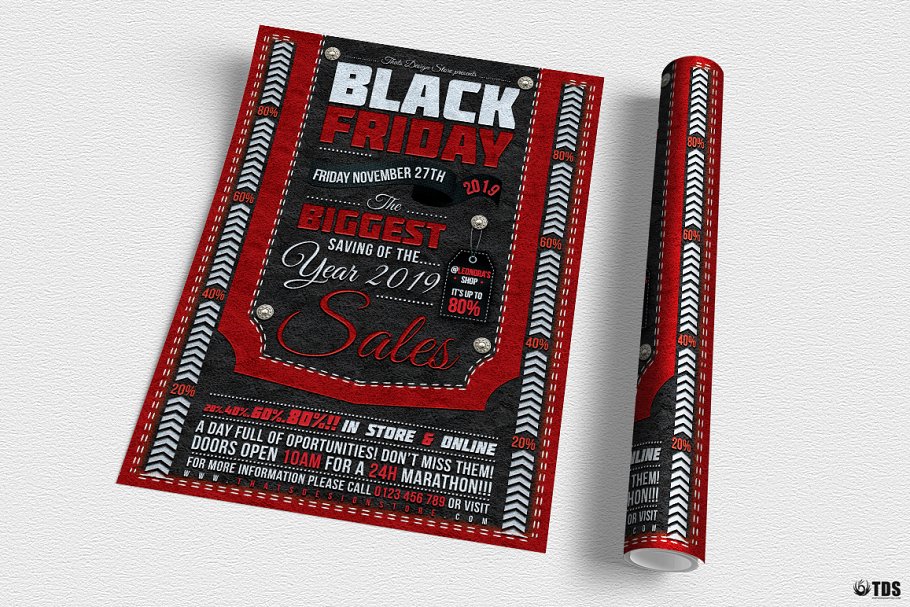 黑色星期五购物促销PSD广告模板 Black Friday Flyer PSD插图(2)