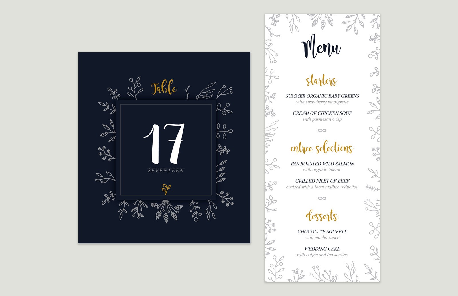 婚礼各类印刷物设计模板 Wedding Invitation Suite插图3