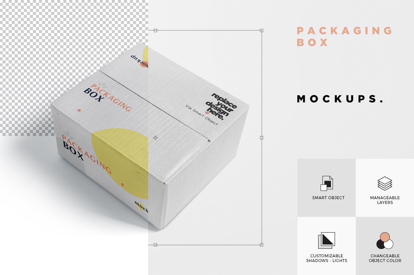 品牌定制包装箱物流快递包装箱外观设计样机 5 Packaging Box Mockups插图(6)