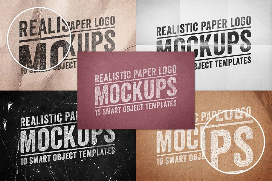 纸张印刷效果 Logo 展示样机 Paper Logo Mockups Volume 1插图(2)