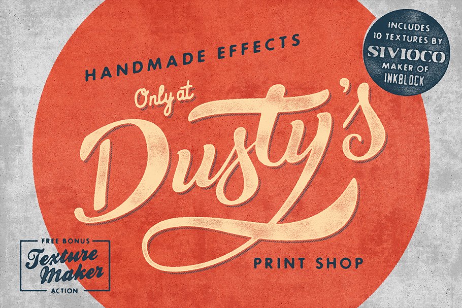 Old School 复古怀旧风格图层样式 Dusty’s Print Shop插图