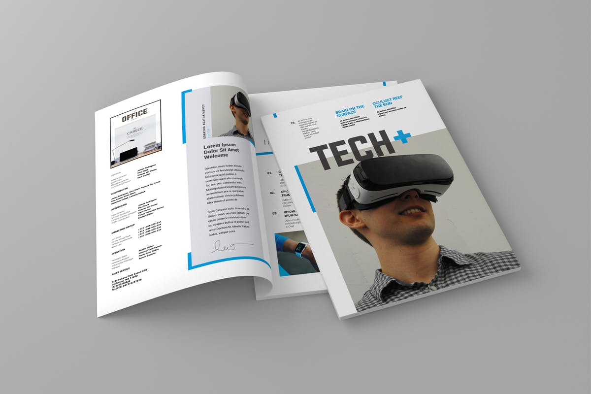 高科技VR产品展示产品目录设计模板v15 Magazine Template Vol. 15插图