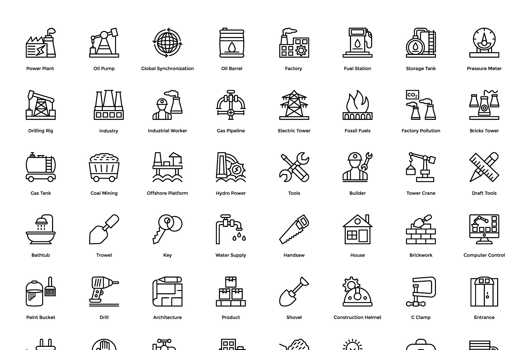 192枚工业和建筑图标 192 Industrial and Construction Icon插图(1)