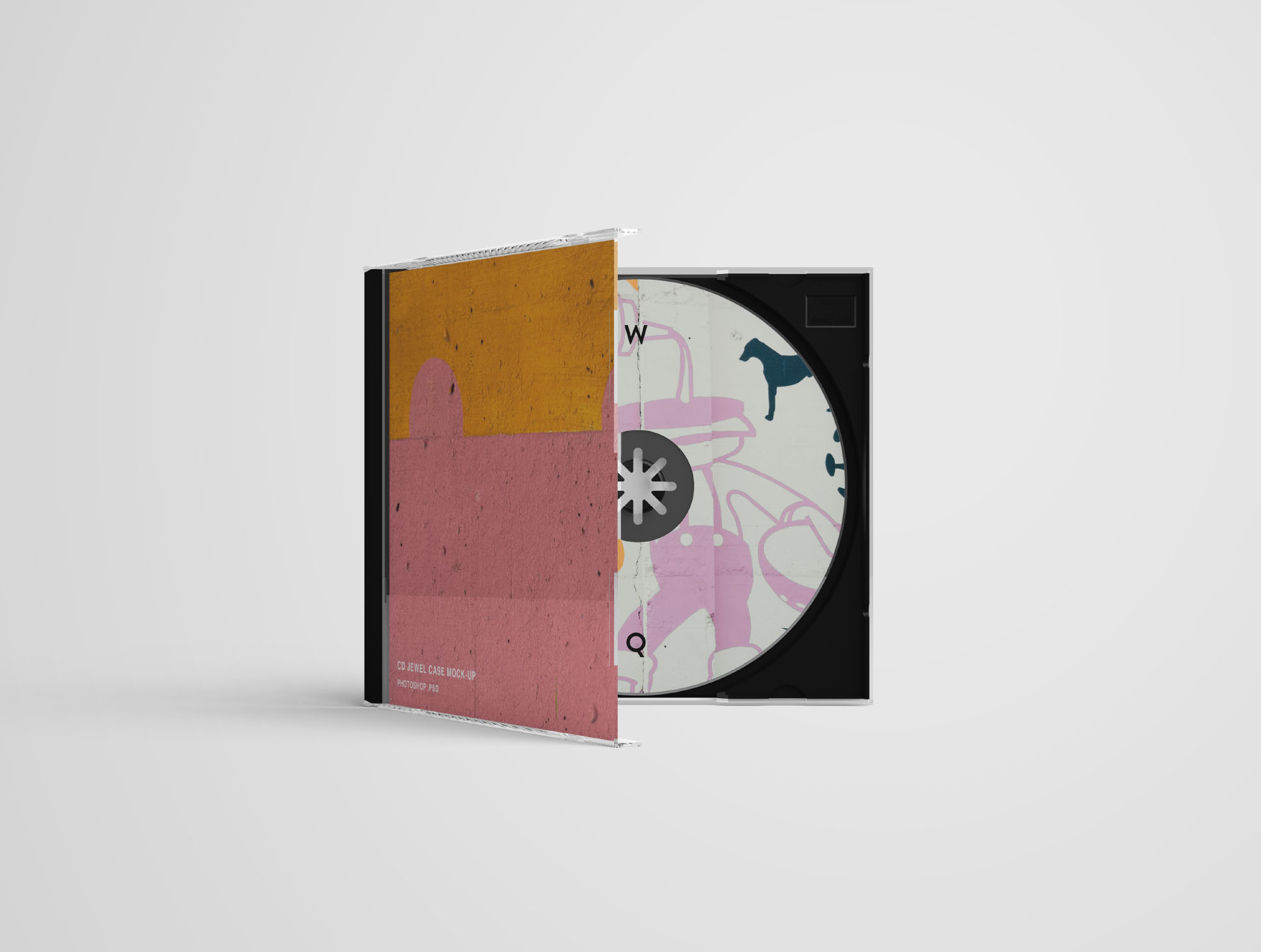 CD盒包装盒外观设计效果图样机PSD模板 CD Jewel Case Mockup – Photoshop .PSD插图(2)