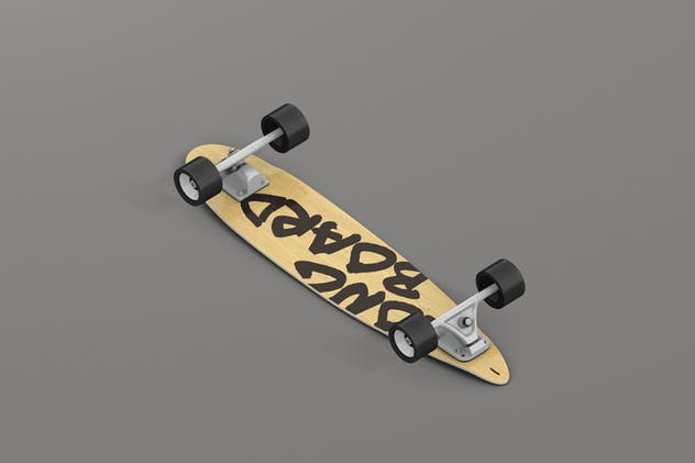 长滑板手绘图案设计样机模板 Skateboard Longboard Mockup插图(12)