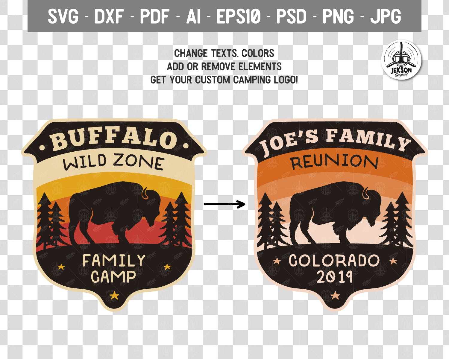 野营冒险/户外运动/旅游品牌Logo设计模板 Camping Adventure Badges, Retro Travel Logos Set插图(3)