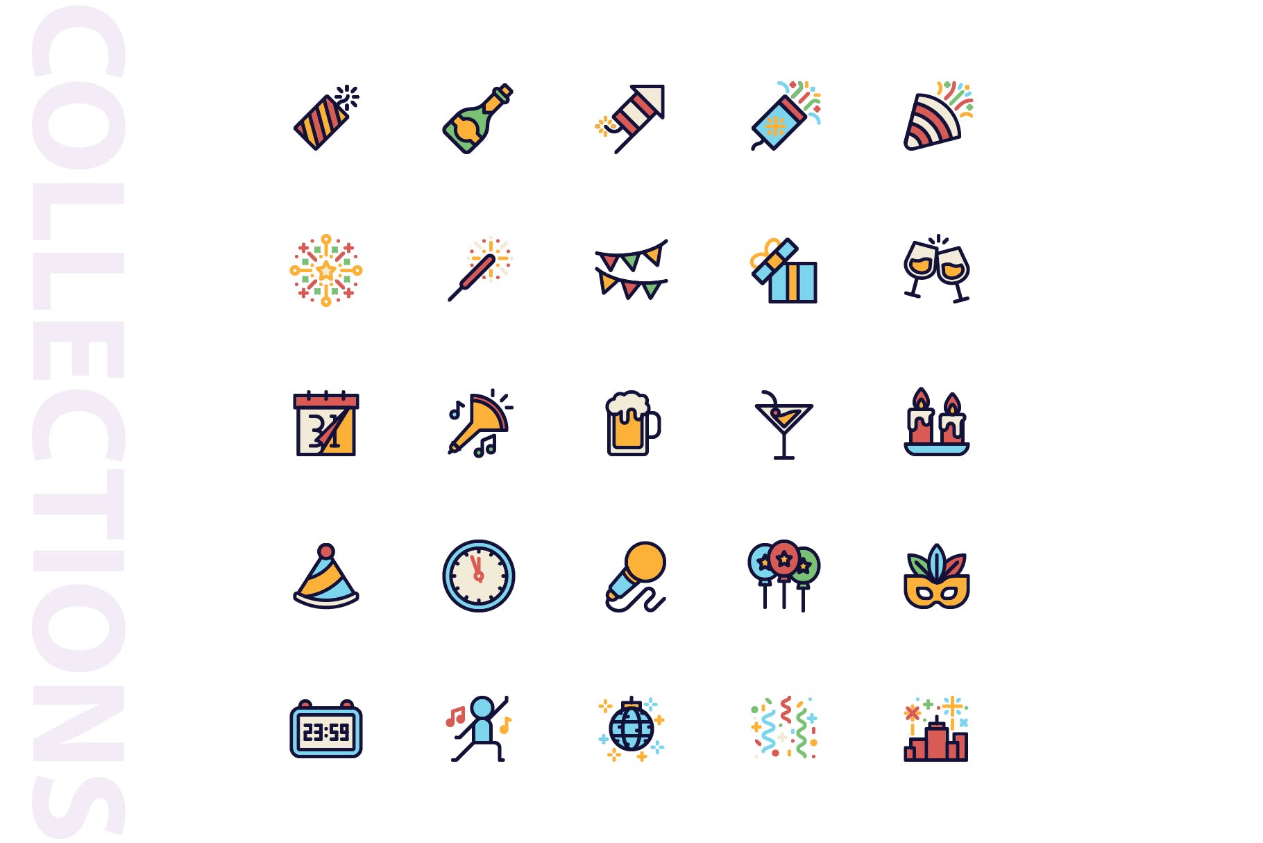 25枚新年主题矢量填充图标 New Year Filled  Icons插图(3)